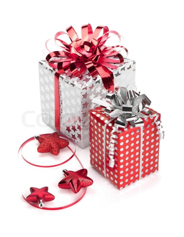 Red and Silver Themed Gift Wrapping