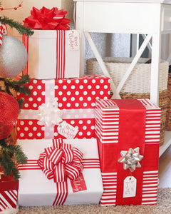 Red and White Themed Gift Wrapping